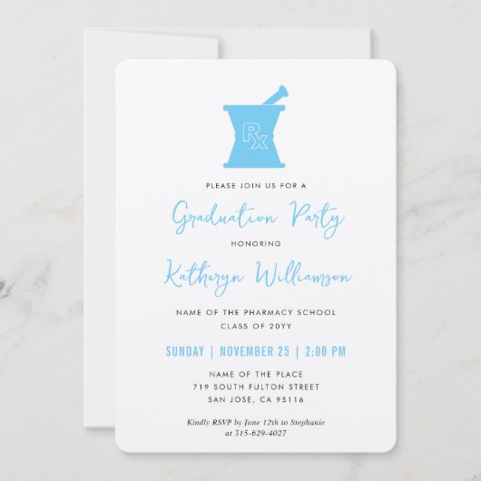 PharmDモダン薬学学校卒業 招待状 (正面)
