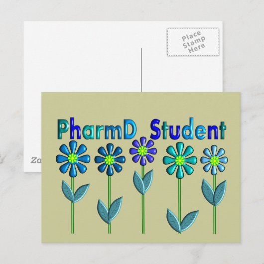 PharmD学生青い花 ポストカード (正面/裏面)