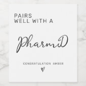 PharmD薬剤師の卒業とよく組み合わせる ワインラベル (シングルラベル)