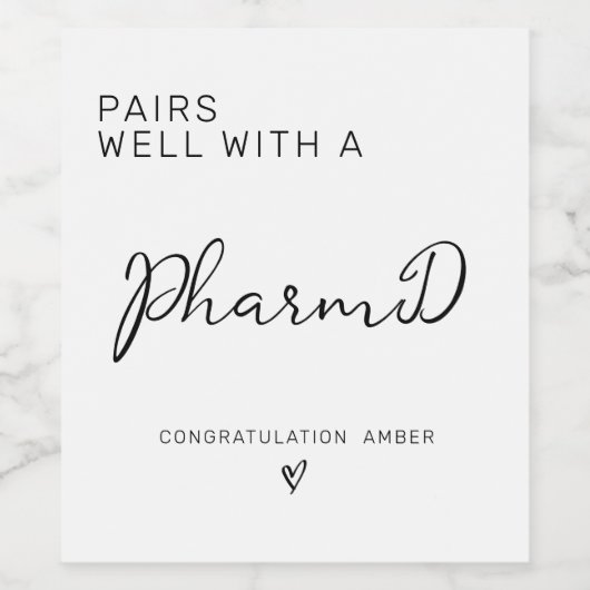 PharmD薬剤師の卒業とよく組み合わせる ワインラベル (シングルラベル)