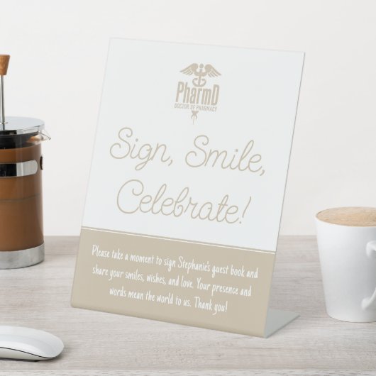 PharmD薬学博士卒業ゲストブック 台座サイン (インサイチュ)