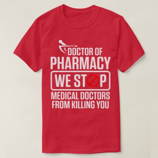 PharmD薬局医科博士号取得 Tシャツ (デザイン正面)