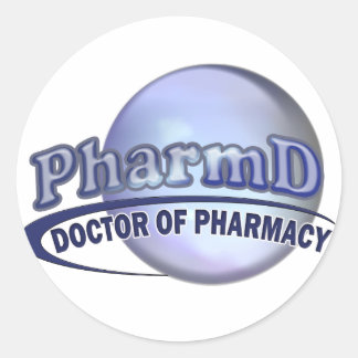PHARMD BLUEロゴ – 薬局の医師 ラウンドシール
