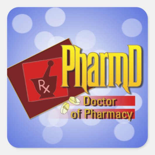 PharmD Doctor of Pharmacyロゴ スクエアシール (正面)