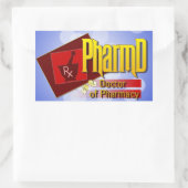 PharmD Doctor of Pharmacyロゴ 長方形シール (バッグ)