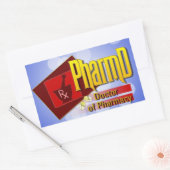 PharmD Doctor of Pharmacyロゴ 長方形シール (封筒)