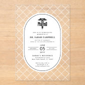 PharmD Doctor of Pharmacy卒業チェックパターン アクリル招待状 (正面)