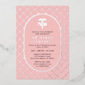 PharmD Doctor of Pharmacy Graduation Check Pattern 箔招待状 (正面)