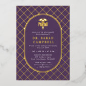 PharmD Doctor of Pharmacy Graduation Check Pattern 箔招待状 (正面)