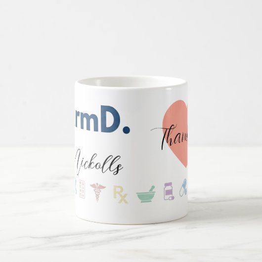 PharmD Personalized Mug | Minimal Modern Pharmacis コーヒーマグカップ (中央)