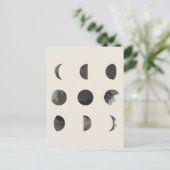Phases of the Moon Lunar Watercolor ポストカード (スタンド正面)