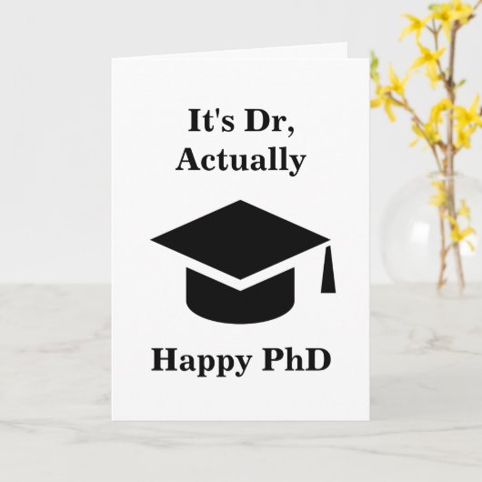 phdおもしろい卒業カード カード (黄色い花)