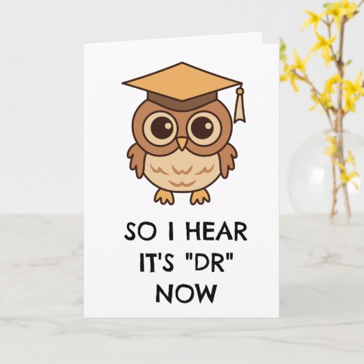 phdおもしろい卒業カード カード (黄色い花)