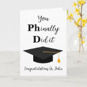 phdおもしろい卒業カード カード (黄色い花)