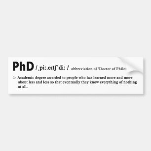 phdおもしろい定義 バンパーステッカー