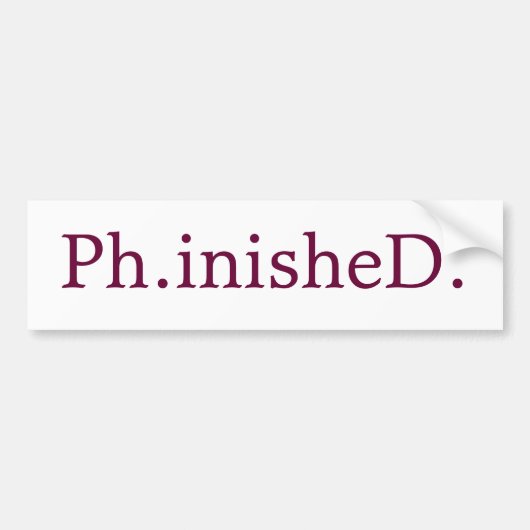 PhDのバンパーステッカー バンパーステッカー (正面)