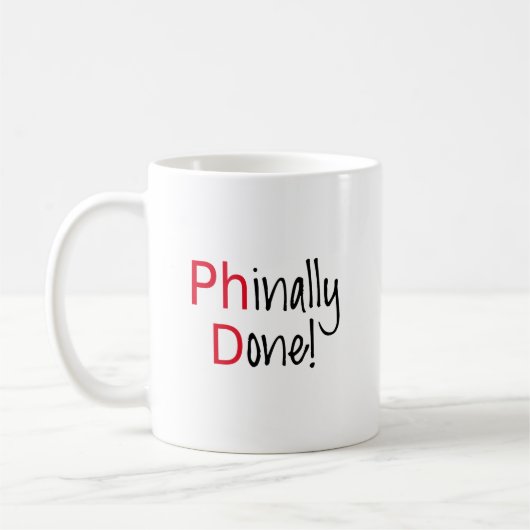 、PhDの卒業生される、Phinally卒業のギフト コーヒーマグカップ (左)