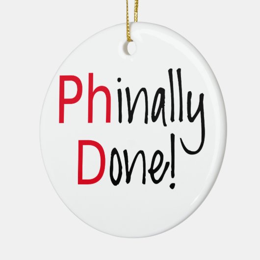 、PhDの卒業生される、Phinally卒業のギフト セラミックオーナメント (左)
