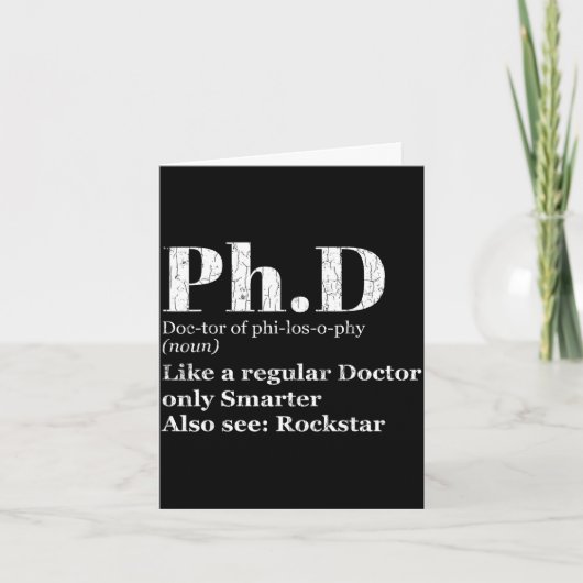 PhDの定義がおもしろい卒業予定者グラフィック カード (正面)