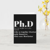 PhDの定義がおもしろい卒業予定者グラフィック カード (黄色い花)