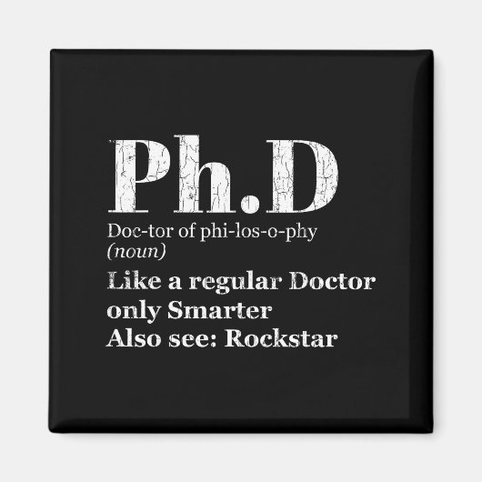 PhDの定義が面白い卒業予定の院生 グラフィック マグネット (正面)