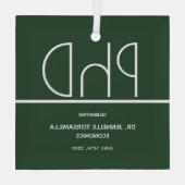 PhDグリーングリーンキープザーズ卒業 ガラスオーナメント (裏面)