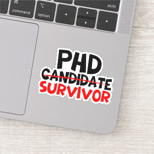 Phdサバイバータイポグラフィ赤黒 シール