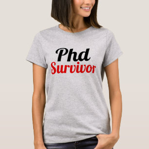 Phdサバイバータイポグラフィ赤黒 Tシャツ
