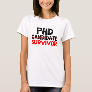 Phdサバイバータイポグラフィ赤黒 Tシャツ