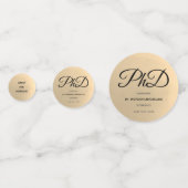 PhDジョブ名素晴らし金ゴールドブラックグレー卒業 コンフェッティ (正面)