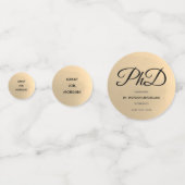 PhDジョブ名素晴らし金ゴールドブラックグレー卒業 コンフェッティ (裏面)