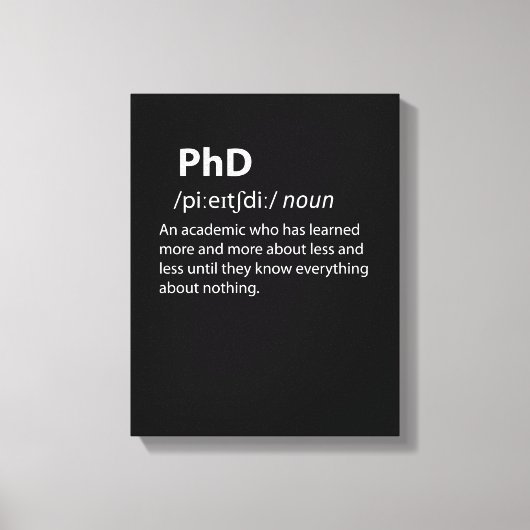 PhDディクおもしろいショナリ定義 キャンバスプリント (正面)