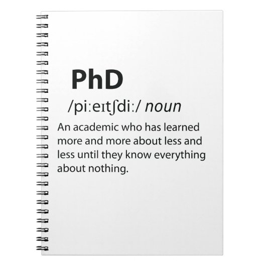 PhDディクおもしろいショナリ定義 ノートブック (正面)