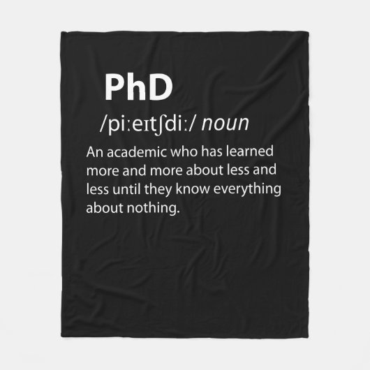 PhDディクおもしろいショナリ定義 フリースブランケット (正面)