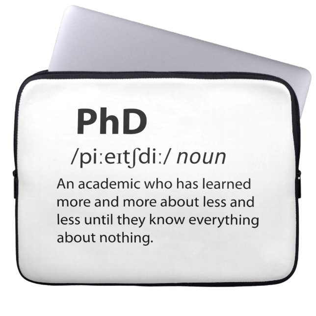 PhDディクおもしろいショナリ定義 ラップトップスリーブ (正面)