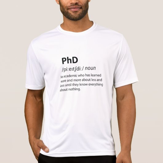 PhDディクおもしろいショナリ定義 Tシャツ (正面)