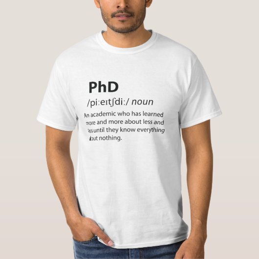 PhDディクおもしろいショナリ定義 Tシャツ (正面)