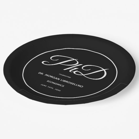 PhDディグブラックエクセシレーションパーティー紙プレート ペーパープレート (アングル)