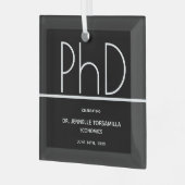 PhDディグブラックキープザーズ卒業 ガラスオーナメント (正面左)