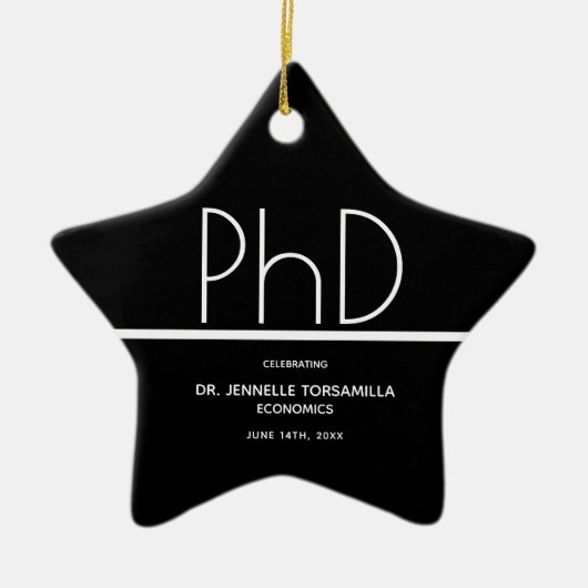 PhDディグブラックキープザーズ卒業 セラミックオーナメント (正面)