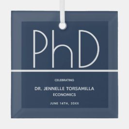 PhDディグブルーキープザーズ卒業 ガラスオーナメント