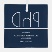 PhDディグブルーキープザーズ卒業 ガラスオーナメント (裏面)