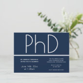 PhDディグブルーホワイトディスタンスパーティー招待状 招待状 (スタンド正面)