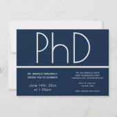 PhDディグブルーホワイトディスタンスパーティー招待状 招待状 (正面)