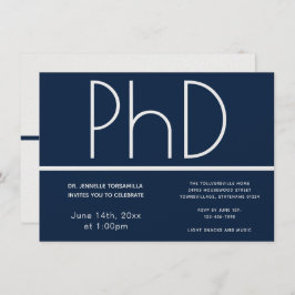 PhDディグブルーホワイトディスタンスパーティー招待状 招待状