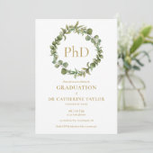 PhDディグリーエレガントガーランド写真卒業パーティー 招待状 (スタンド正面)