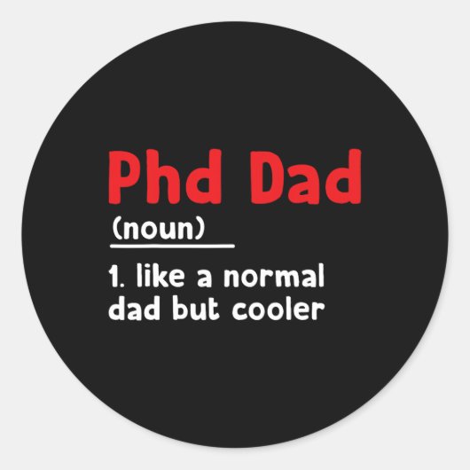 Phdパパ定義皮肉おもしろいな卒業のファス ラウンドシール (正面)