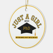 PhDフェミニストの女の子にすぎない セラミックオーナメント (左)