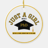 PhDフェミニストの女の子にすぎない セラミックオーナメント (裏面)