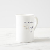 PhDブルーエレガント金ゴールド卒業 ボーンチャイナマグカップ (正面右)